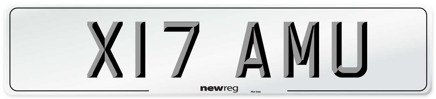 X17 AMU Number Plate from New Reg
